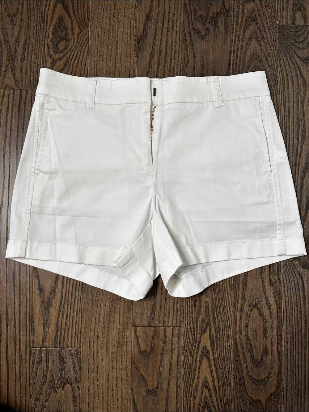 J. Crew White High-Waist Cotton Shorts